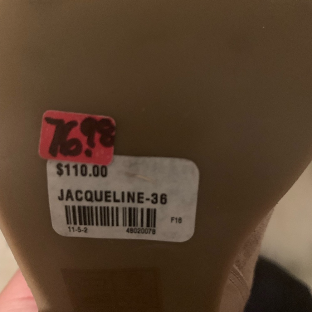 Tan suede/leather aldo open toe booties